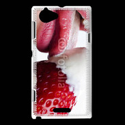 Coque Sony Xperia L Fraise et bouche 2