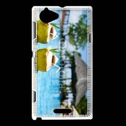 Coque Sony Xperia L Pina colada au bord de la piscine