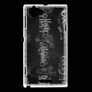 Coque Sony Xperia L Menu de cocktail en noir et blanc