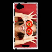 Coque Sony Xperia L Femme tomate humour