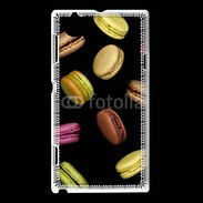 Coque Sony Xperia L Macarons sur fond noir