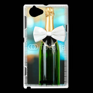 Coque Sony Xperia L Bouteille de champagne avec noeud