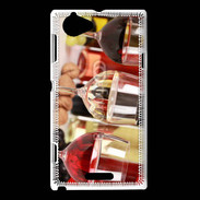 Coque Sony Xperia L Vin blanc rosé et rouge