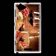 Coque Sony Xperia L Fromage, charcuterie et vin 2