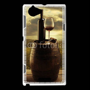 Coque Sony Xperia L Vin rouge et paysage viticole