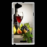 Coque Sony Xperia L Vin rouge et fruits