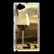 Coque Sony Xperia L Verre de vin rouge et vignes