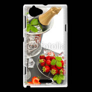 Coque Sony Xperia L Champagne et fraises