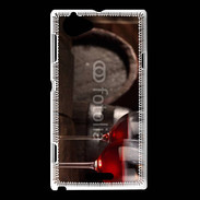 Coque Sony Xperia L Verres de vin rouge et tonneaux