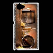 Coque Sony Xperia L Vin blanc et tonneaux