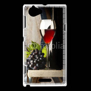 Coque Sony Xperia L Verre de vin rouge et grappe de raisin