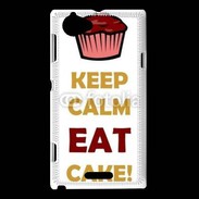 Coque Sony Xperia L Keep calm eat cake