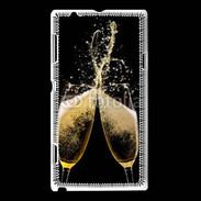 Coque Sony Xperia L Coupes de champagne sur fond noir