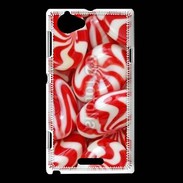 Coque Sony Xperia L Bonbons rouges et blancs