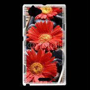 Coque Sony Xperia L Fleurs Zen rouge 10
