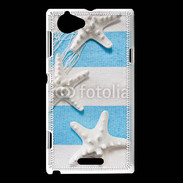 Coque Sony Xperia L La mer en bleu et blanc