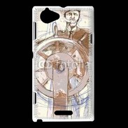 Coque Sony Xperia L Illustration d'un capitaine de bateau