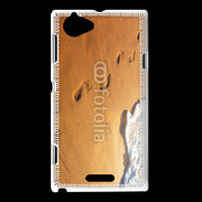 Coque Sony Xperia L Trace de pas sur la plage