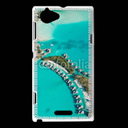 Coque Sony Xperia L Vue aérienne Bungalow à Tahiti