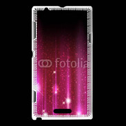 Coque Sony Xperia L Rideau rose à strass