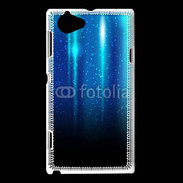 Coque Sony Xperia L Rideau bleu à strass