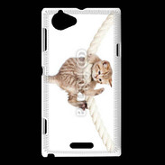 Coque Sony Xperia L Chaton sur une corde