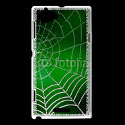 Coque Sony Xperia L Toile d'araignée verte