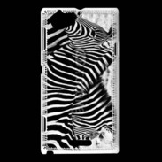 Coque Sony Xperia L Zèbre en noir et blanc