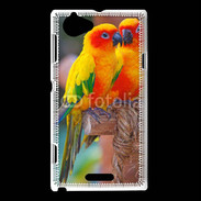 Coque Sony Xperia L Couple d'oiseaux colorés