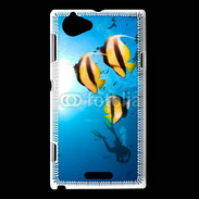 Coque Sony Xperia L Poisson jaune et noir