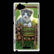 Coque Sony Xperia L Panier de chatton