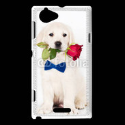 Coque Sony Xperia L Chiot gentleman