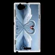 Coque Sony Xperia L Couple de Cygnes