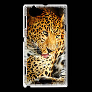 Coque Sony Xperia L Portrait de léopard
