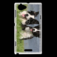 Coque Sony Xperia L Chien Border Collie noir et blanc