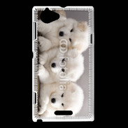 Coque Sony Xperia L Chiot japonais blanc