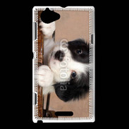 Coque Sony Xperia L Chiot blanc et noir 2