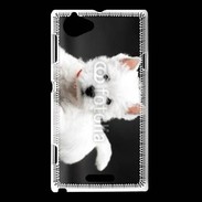 Coque Sony Xperia L Chiot blanc 5