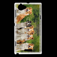 Coque Sony Xperia L Groupe de 5 chiens Border Collie