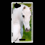 Coque Sony Xperia L Portrait cheval blanc 10