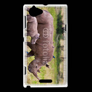 Coque Sony Xperia L Rhinocéros et son petit
