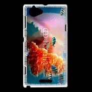 Coque Sony Xperia L Méduse géante et poissons