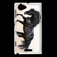 Coque Sony Xperia L Cheval noir au galop 5