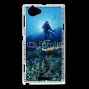 Coque Sony Xperia L Tortue et plongeur