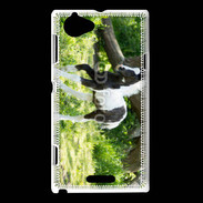 Coque Sony Xperia L Poulain noir et blanc