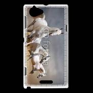Coque Sony Xperia L Groupe de chevaux blancs