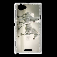 Coque Sony Xperia L Chevaux blancs