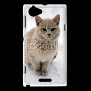 Coque Sony Xperia L Chat dans la neige