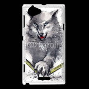 Coque Sony Xperia L Loup en dessin 100