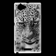 Coque Sony Xperia L Léopard en noir et blanc 500
